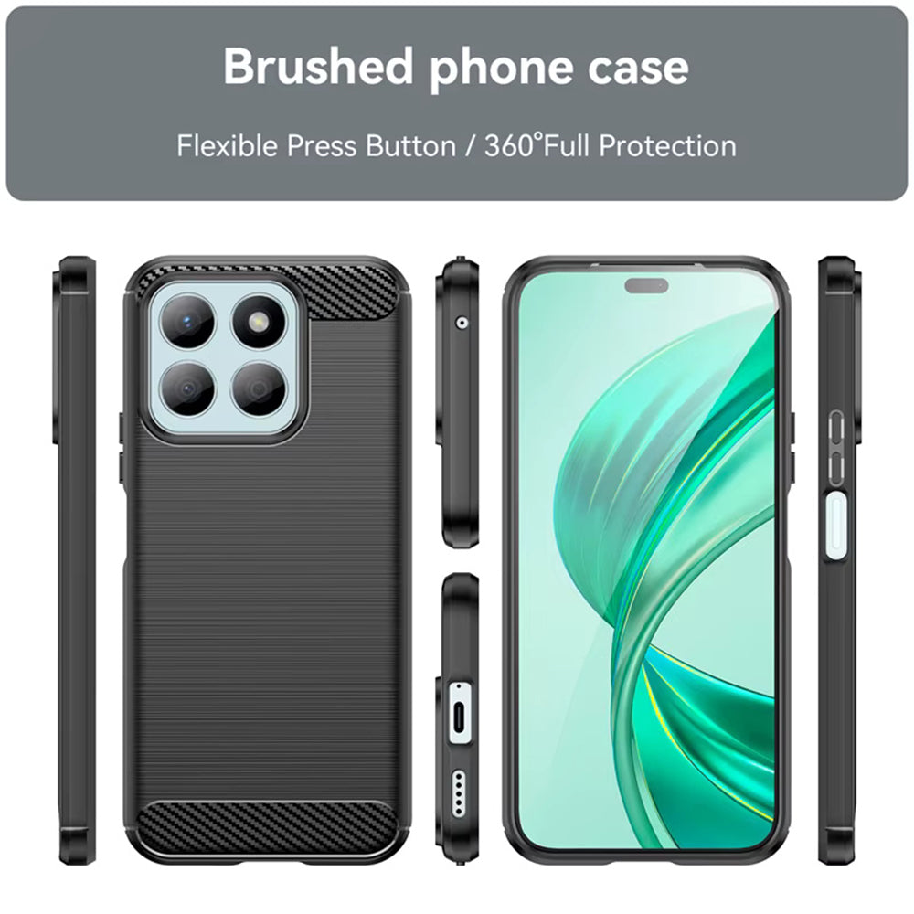 Custodia per Honor X8c, Techsuit, Carbonio, Nera