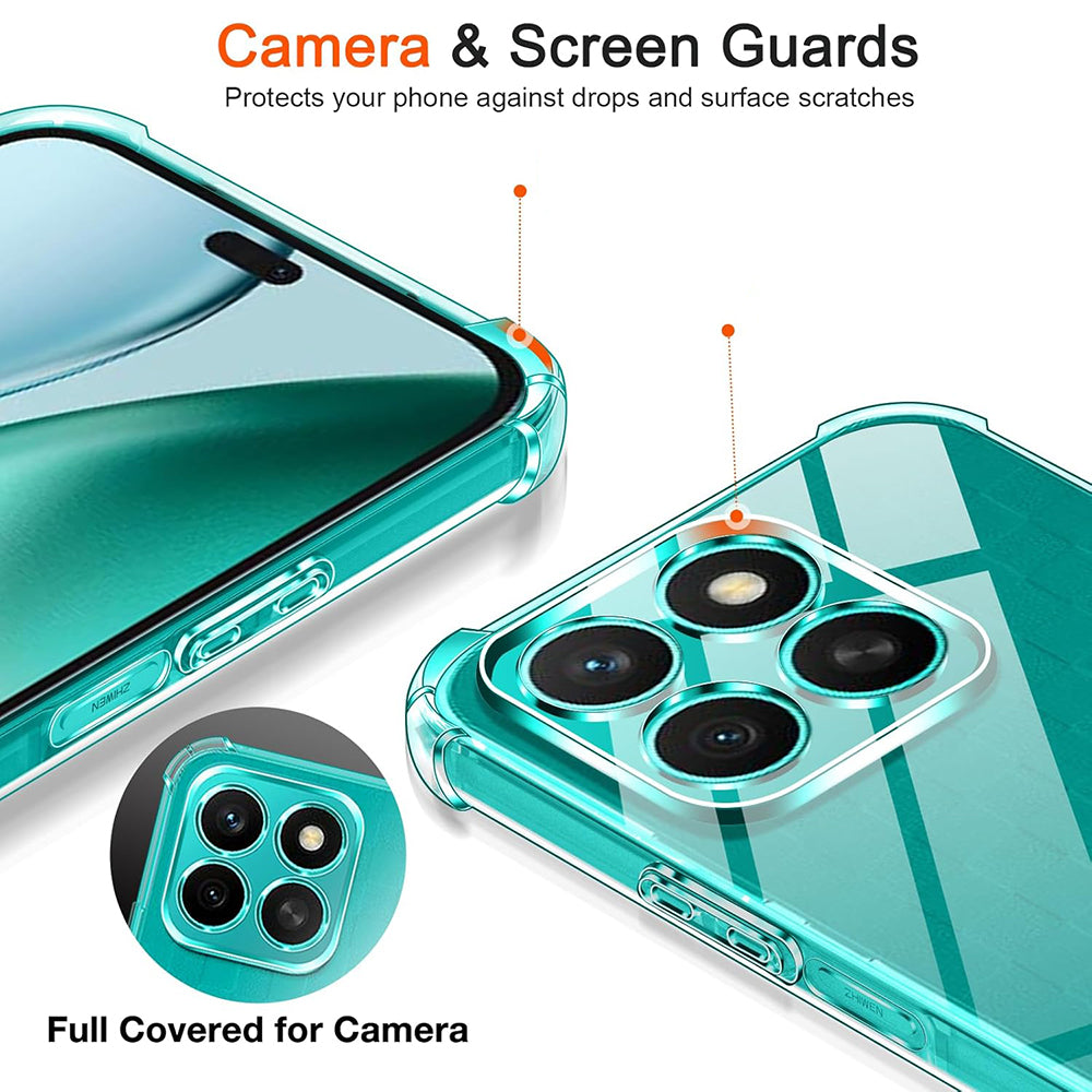 Custodia per Honor X8c, Techsuit, Shockproof Clear, Trasparente