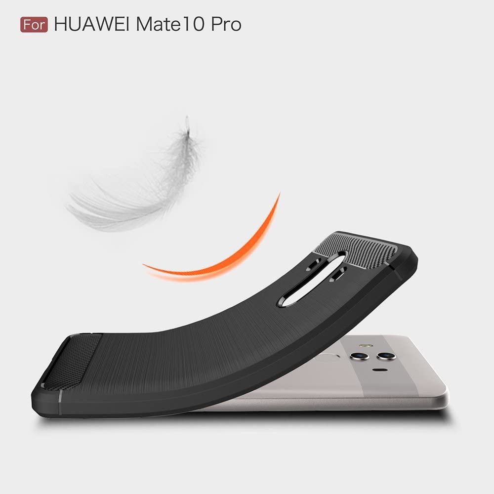 Custodia per Huawei Mate 10 Pro, Techsuit, Carbonio, Nera