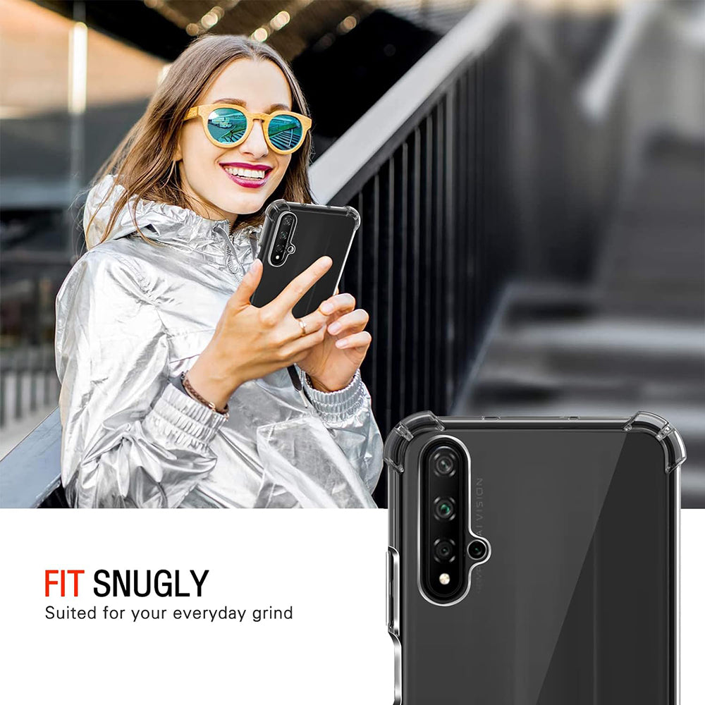 Custodia per Huawei nova 5T / Honor 20, Techsuit, Shockproof Clear, Trasparente