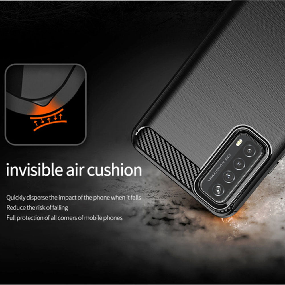 Custodia per Huawei P smart 2021, Techsuit, Carbonio, Nera