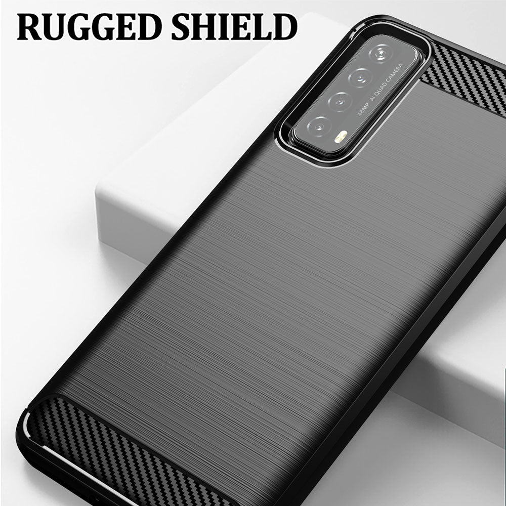 Custodia per Huawei P smart 2021, Techsuit, Carbonio, Nera