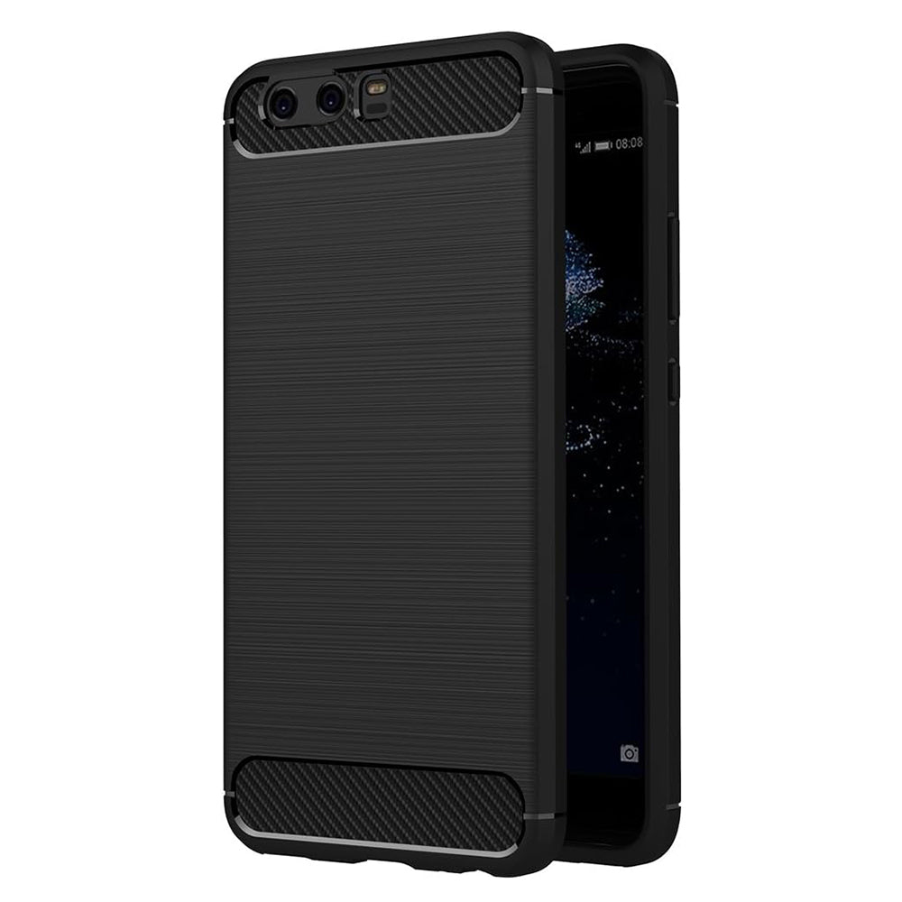 Custodia per Huawei P10 Plus, Techsuit, Carbonio, Nera