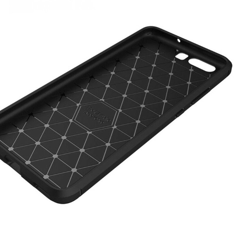 Custodia per Huawei P10 Plus, Techsuit, Carbonio, Nera