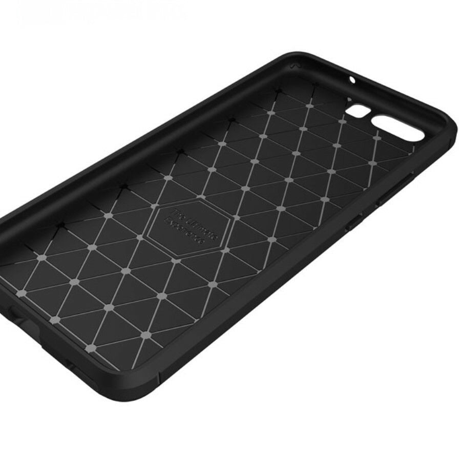 Custodia per Huawei P10, Techsuit, Carbonio, Nera