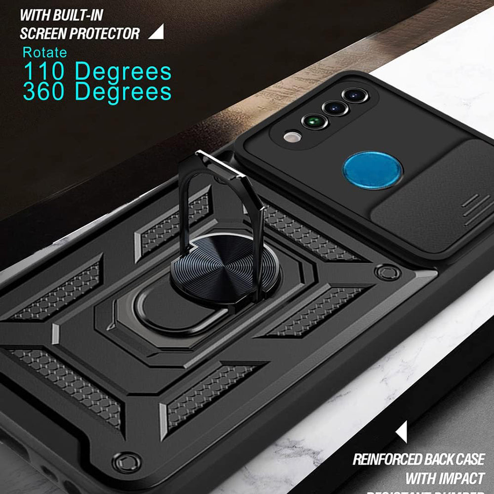 Custodia per Huawei P30 lite New Edition / P30 lite, Techsuit, CamShield, Nera