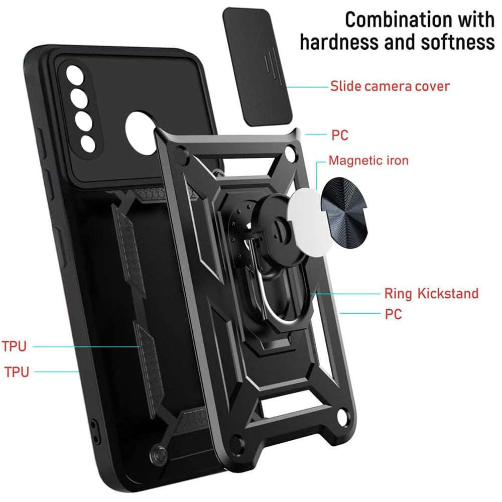 Custodia per Huawei P30 lite New Edition / P30 lite, Techsuit, CamShield, Nera