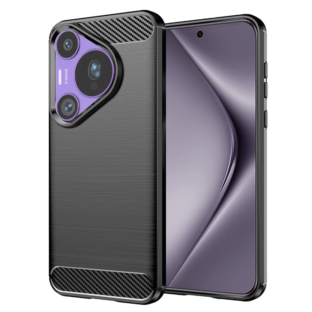 Custodia per Huawei Pura 70 Pro, Techsuit, Carbonio, Nera