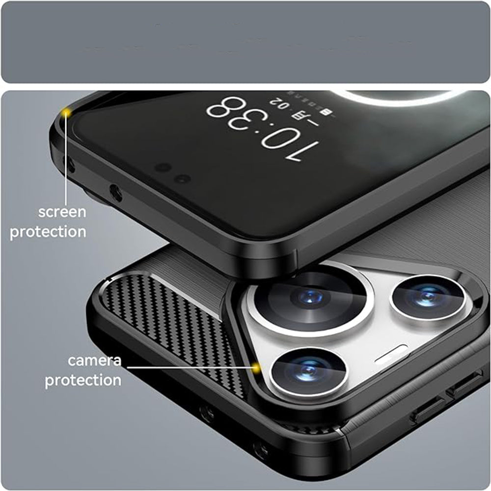 Custodia per Huawei Pura 70 Pro, Techsuit, Carbonio, Nera