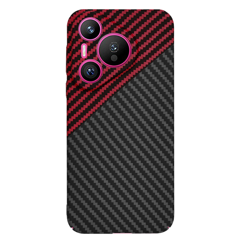 Custodia per Huawei Pura 70, Techsuit, Carbonite FiberShell, Nero Rosso