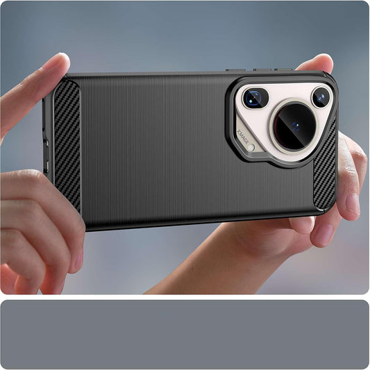 Custodia per Huawei Pura 70 Ultra, Techsuit, Carbonio, Nera