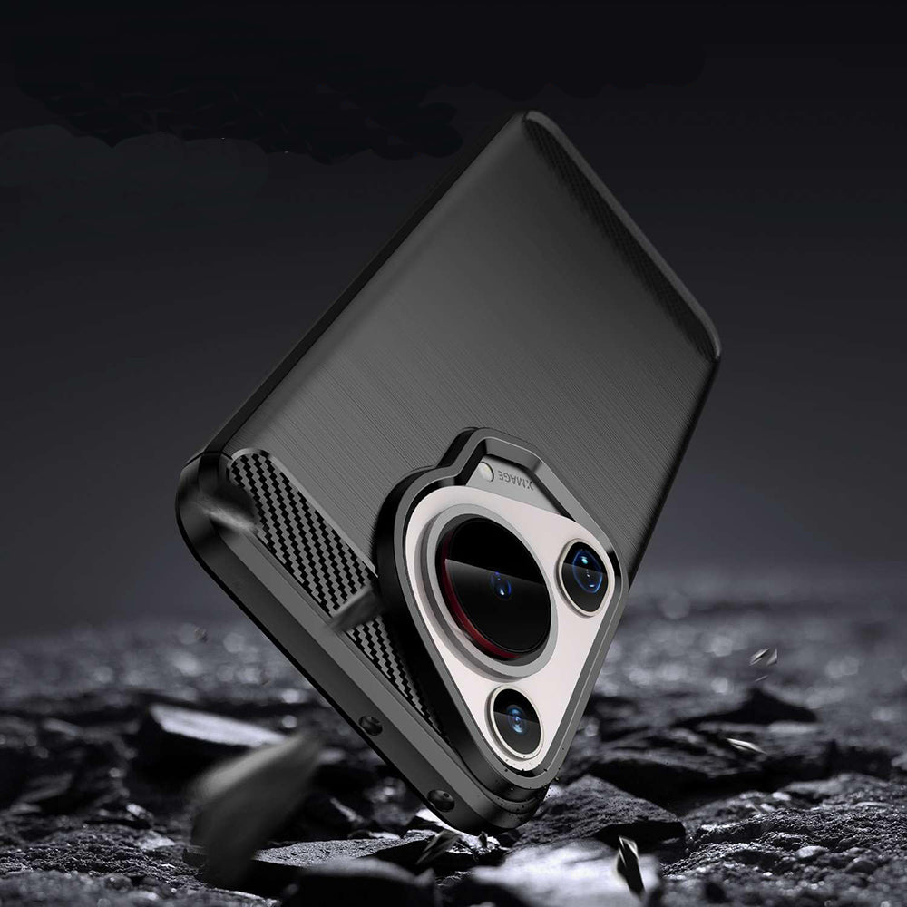 Custodia per Huawei Pura 70 Ultra, Techsuit, Carbonio, Nera