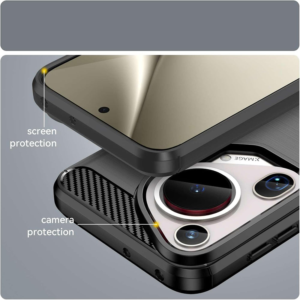 Custodia per Huawei Pura 70 Ultra, Techsuit, Carbonio, Nera