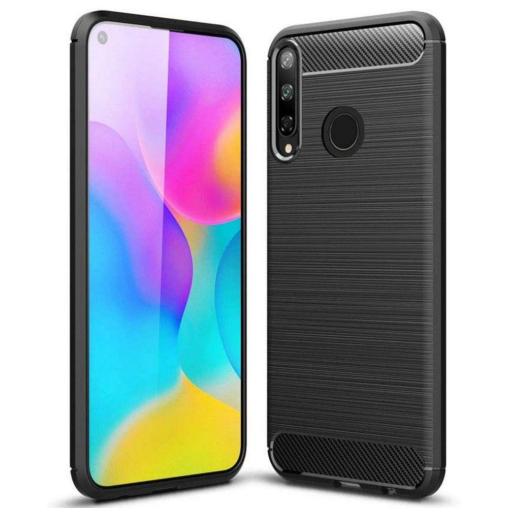 Custodia per Huawei Y6p, Techsuit, Carbonio, Nera