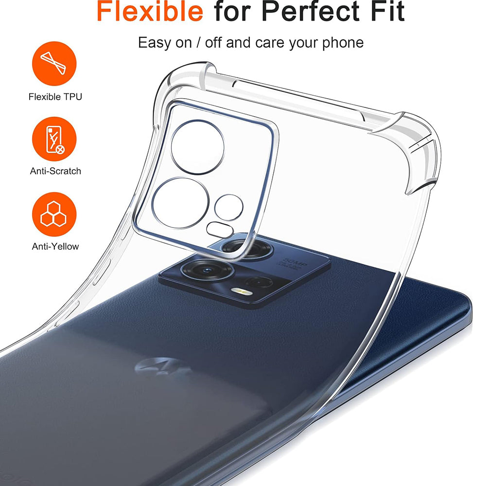 Custodia per Motorola Edge 30 Fusion, Techsuit, Shockproof Clear, Trasparente
