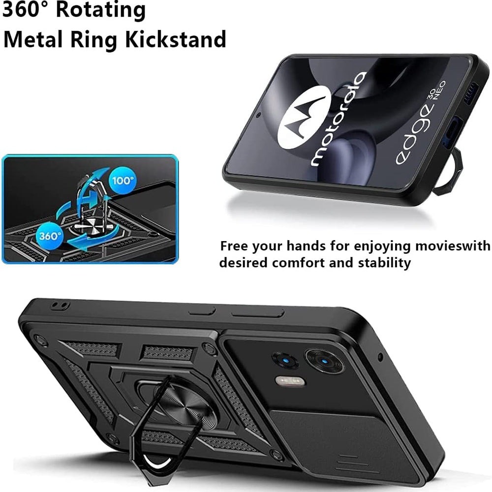 Custodia per Motorola Edge 30 Neo, Techsuit, CamShield, Nera