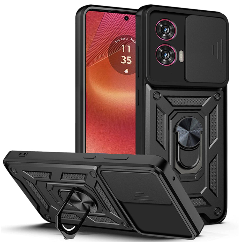 Custodia per Motorola Edge 50 Fusion, Techsuit, CamShield, Nera
