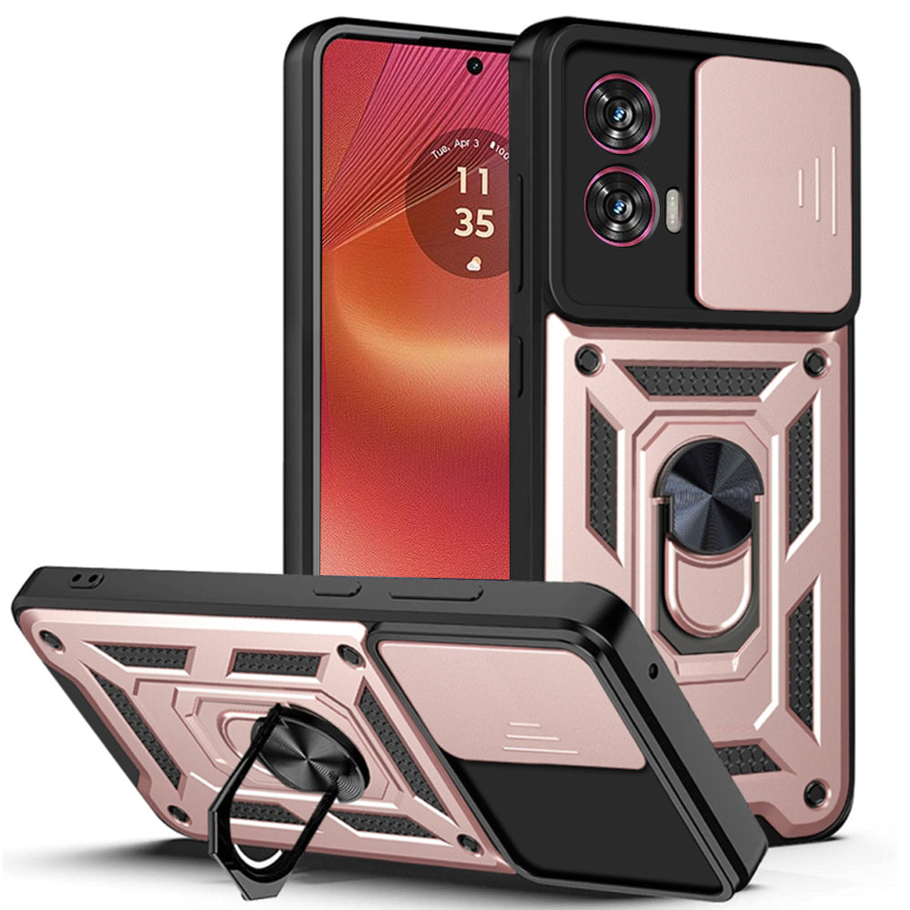 Custodia per Motorola Edge 50 Fusion, Techsuit, CamShield, Rosa