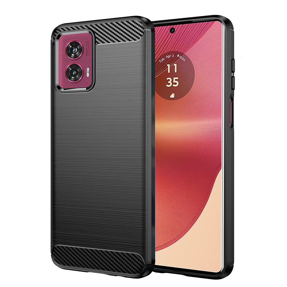 Custodia per Motorola Edge 50 Fusion, Techsuit, Carbonio, Nera