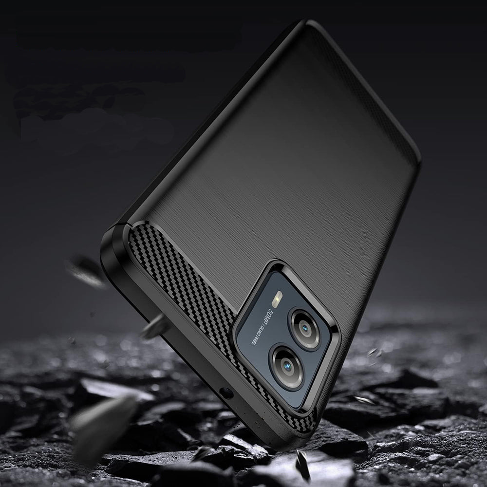 Custodia per Motorola Edge 50 Fusion, Techsuit, Carbonio, Nera