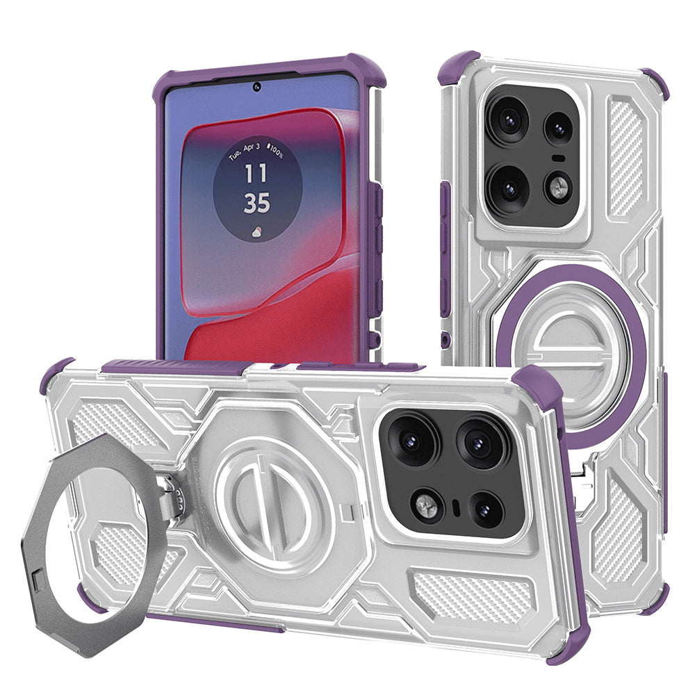 Custodia per Motorola Edge 50 Pro, Techsuit, Carbon Shield Pro, Viola