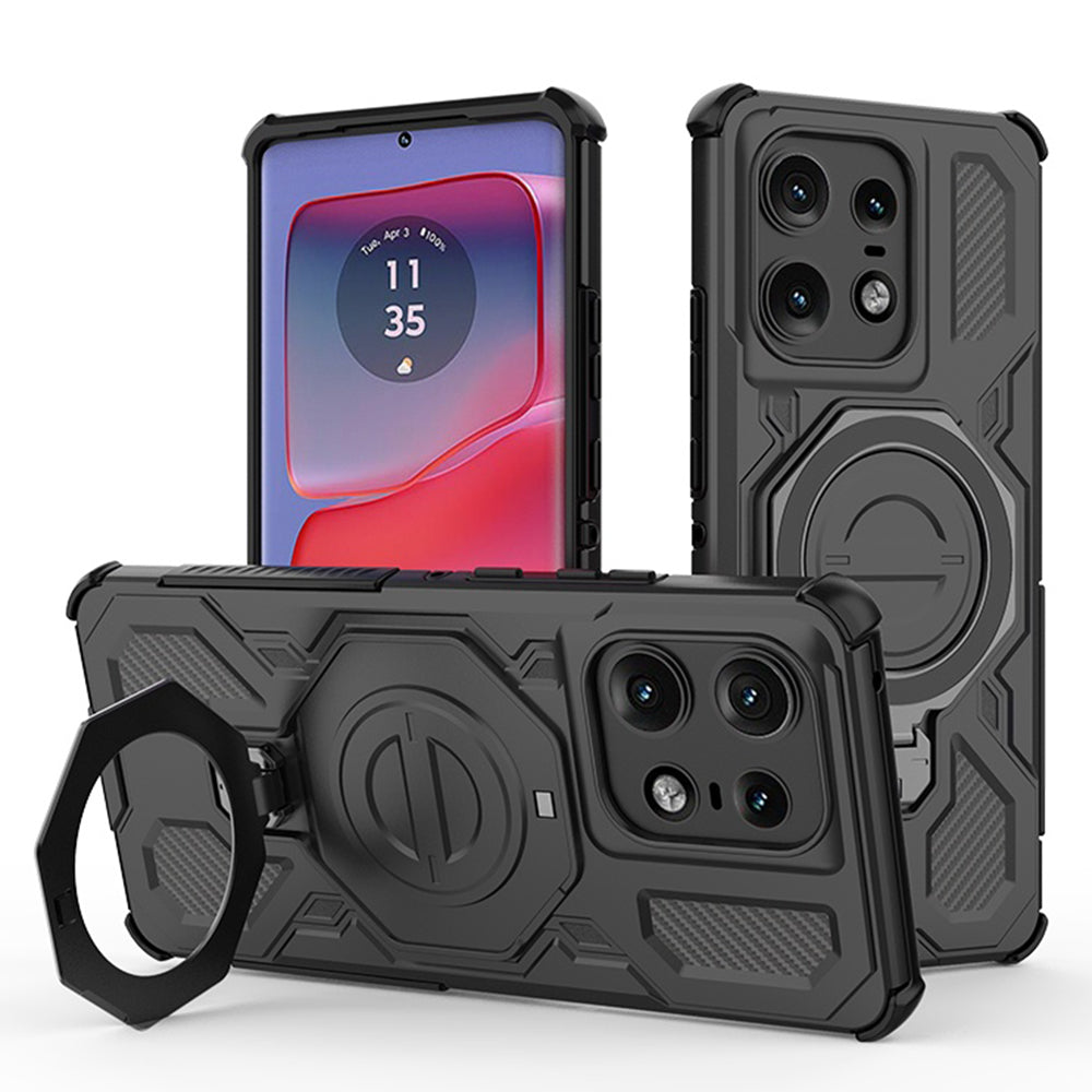 Custodia per Motorola Edge 50 Pro, Techsuit, Carbon Shield Pro, Nera