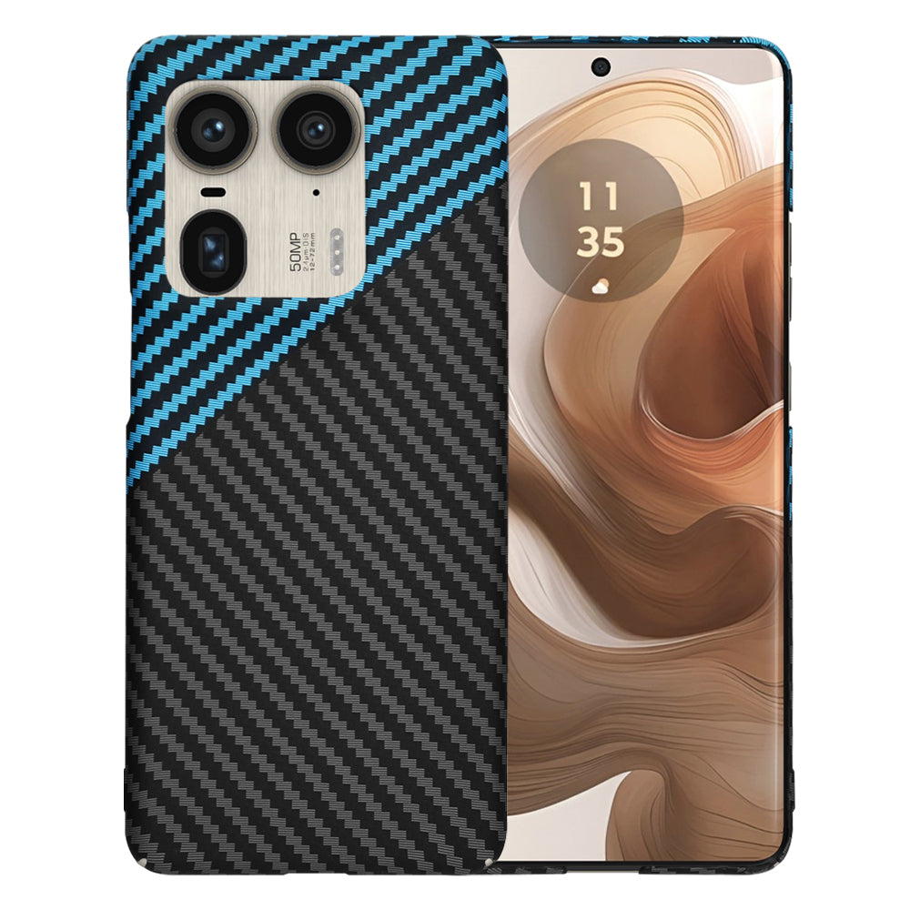 Custodia per Motorola Edge 50 Ultra, Techsuit, Carbonite FiberShell, Nero Bleu