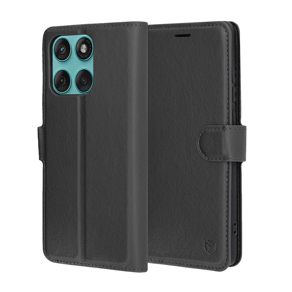 Custodia per Motorola Edge 60 Fusion / Edge 60, Techsuit, Leather Folio, Nera