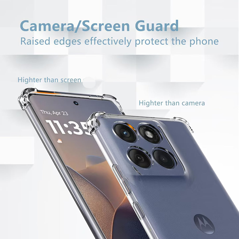 Custodia per Motorola Edge 60 Pro, Techsuit, Shockproof Clear, Trasparente