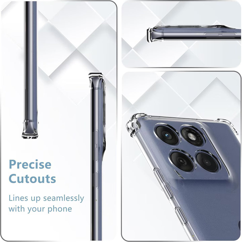 Custodia per Motorola Edge 60 Pro, Techsuit, Shockproof Clear, Trasparente