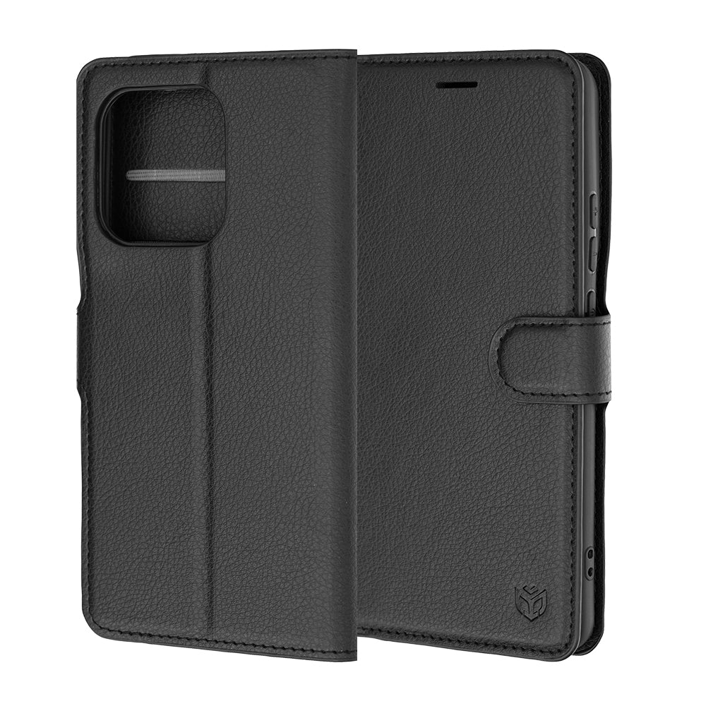 Custodia per Motorola Edge 70 Ultra / Signature, Techsuit, Leather Folio, Nera