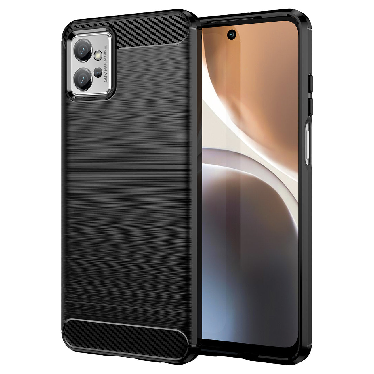 Custodia per Motorola Moto G56, OEM, Carbon Pro, Nera