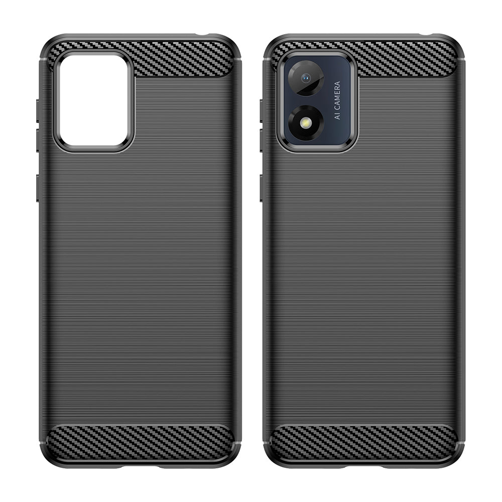 Custodia per Motorola Moto E13, Techsuit, Carbonio, Nera