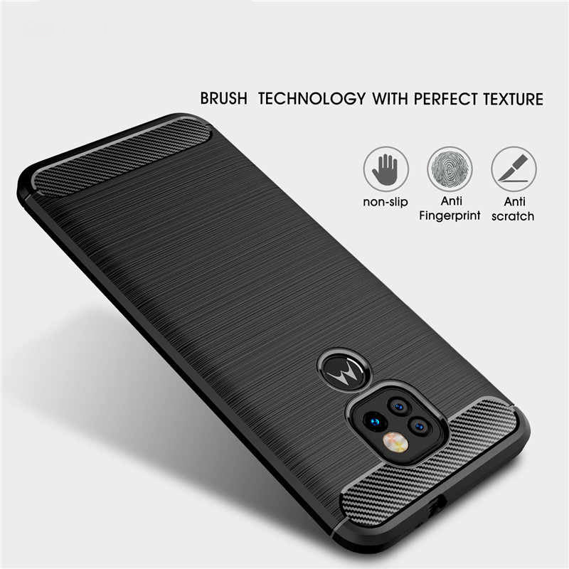 Custodia per Motorola Moto E7 Plus / G9 Play, Techsuit, Carbonio, Nera