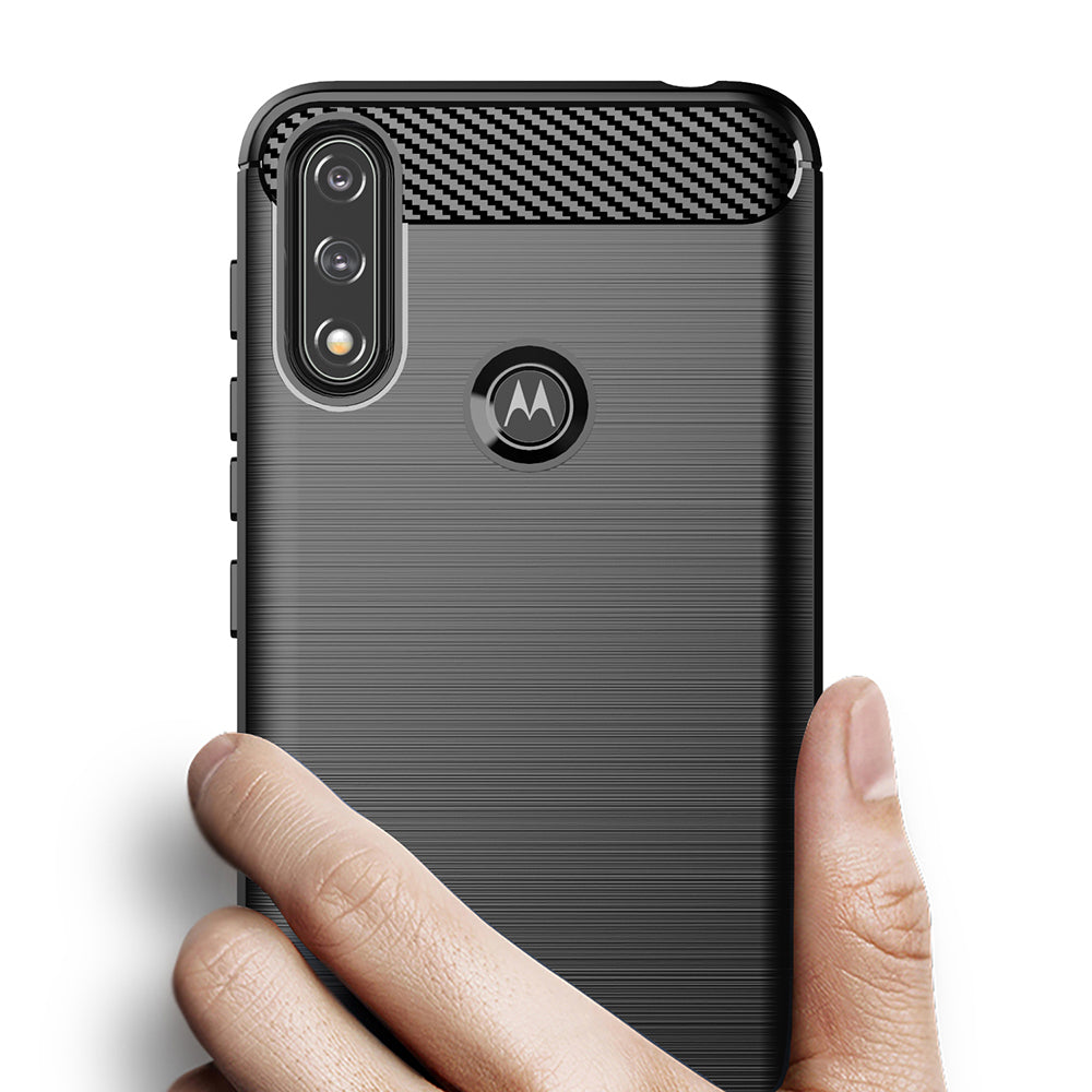 Custodia per Motorola Moto E7i Power / E7 Power, Techsuit, Carbonio, Nera