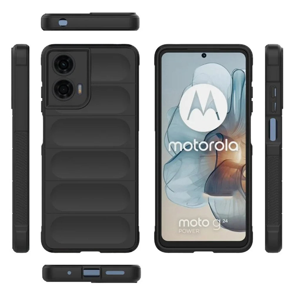 Custodia per Motorola Moto G04s / E14 / G04 / G24, Techsuit, Magic Shield, Nera