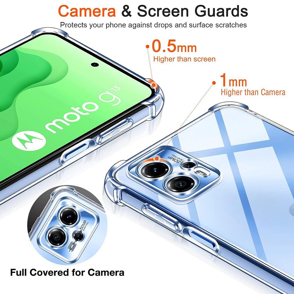 Custodia per Motorola Moto G04s / E14 / G04 / G24, Techsuit, Shockproof Clear, Trasparente
