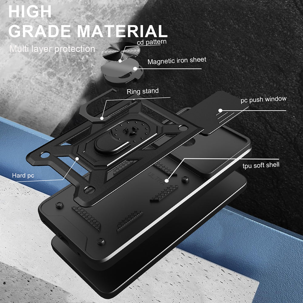 Custodia per Motorola Moto G06, Techsuit, CamShield, Nera
