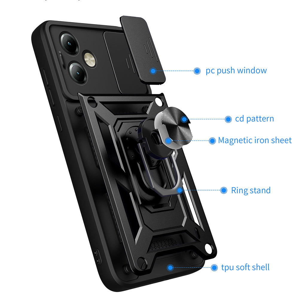 Custodia per Motorola Moto G14, Techsuit, CamShield, Blu