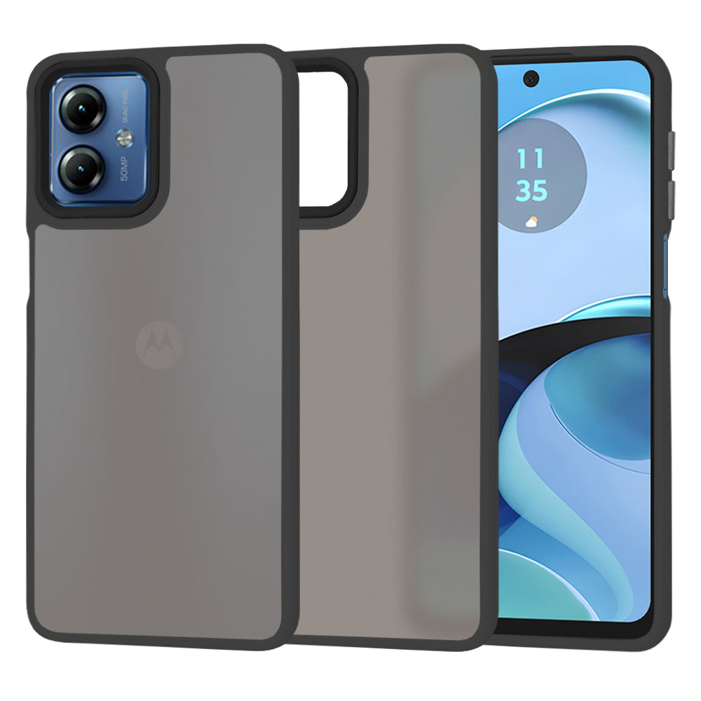Custodia per Motorola Moto G14, Techsuit, HaloFrost, Nera