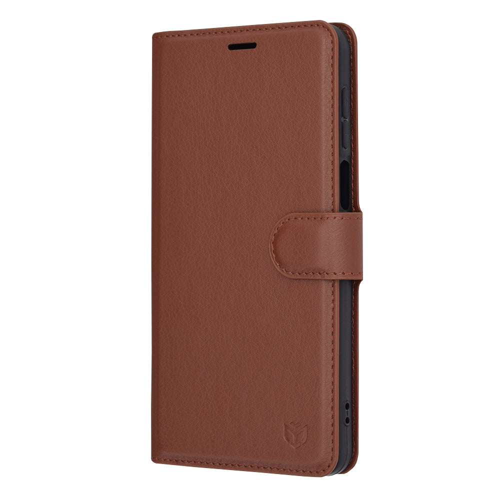 Custodia per Motorola Moto G14, Techsuit, Leather Folio, Marrone