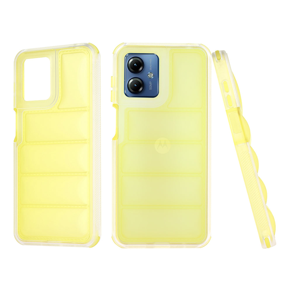 Custodia per Motorola Moto G14, Techsuit, Wave Shield, Gialla