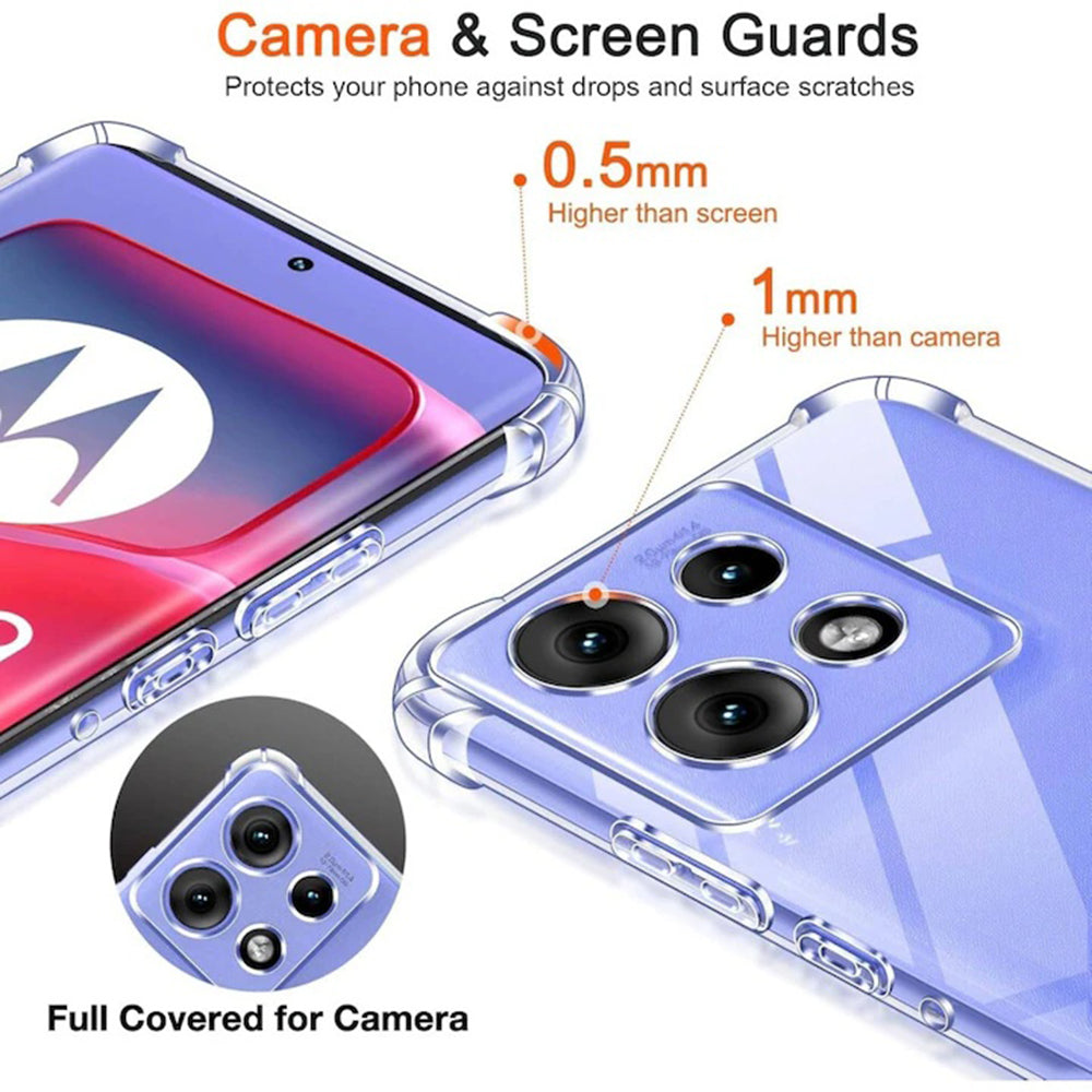 Custodia per Motorola Moto G15 / G15 Power, Techsuit, Shockproof Clear, Trasparente