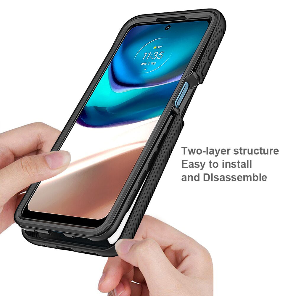 Custodia per Motorola Moto G42, Techsuit, Defense360 Pro, Nera