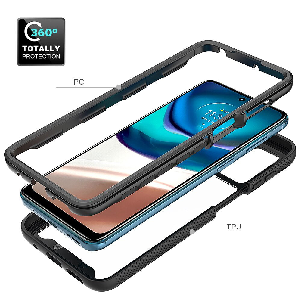 Custodia per Motorola Moto G42, Techsuit, Defense360 Pro, Nera