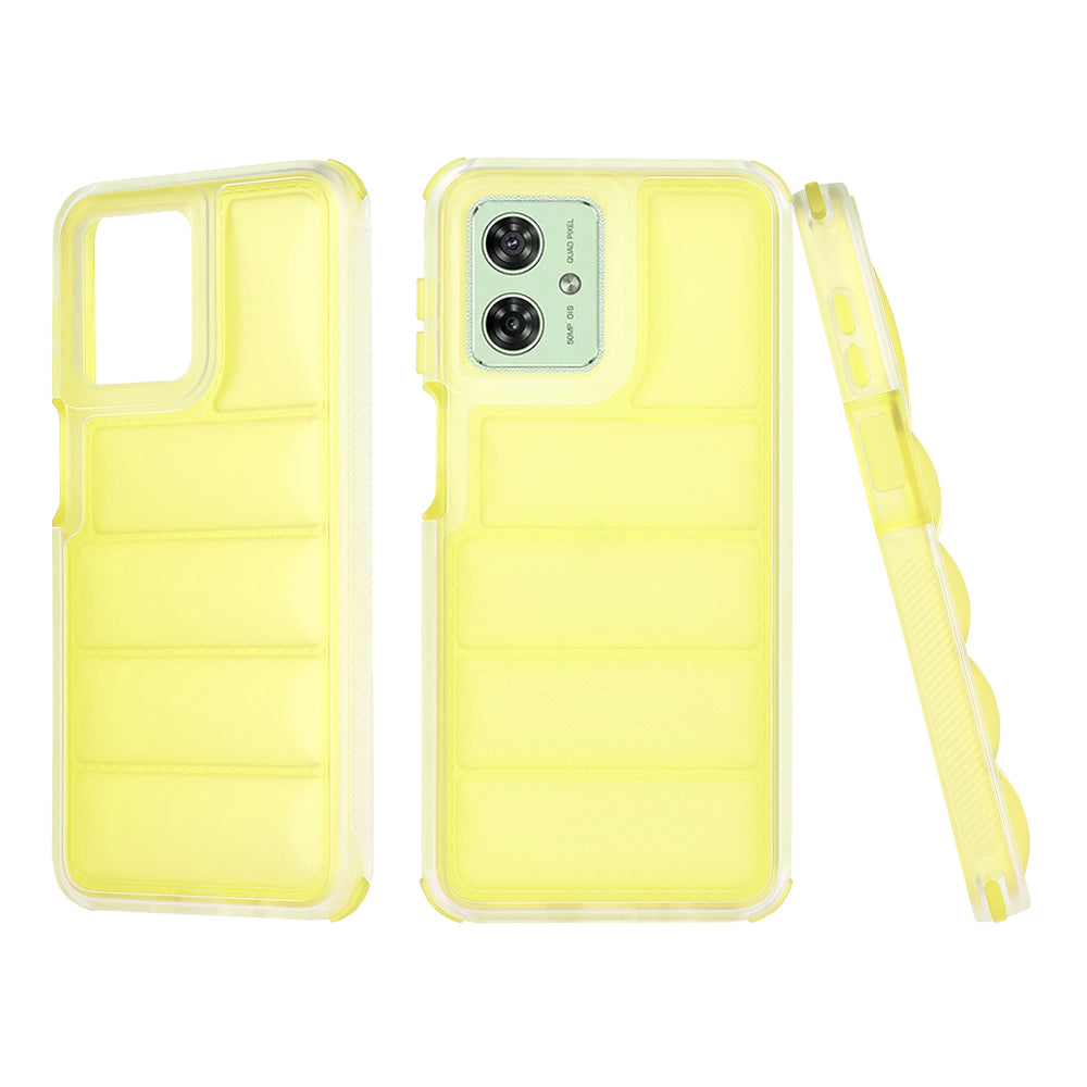 Custodia per Motorola Moto G54, Techsuit, Wave Shield, Gialla