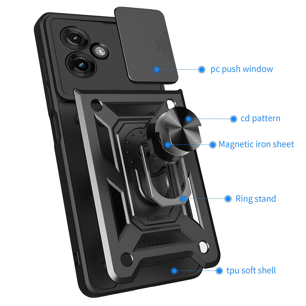 Custodia per Motorola Moto G55, Techsuit, CamShield, Blu