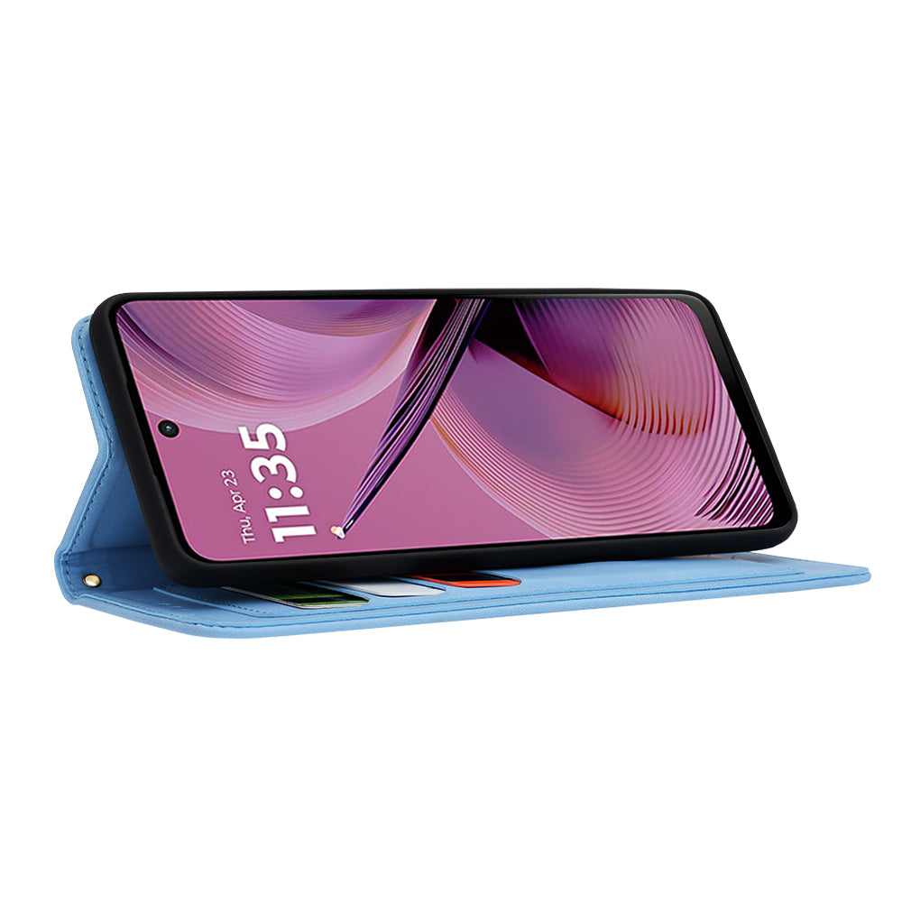 Custodia per Motorola Moto G55, Techsuit, FlipCraft, Blu