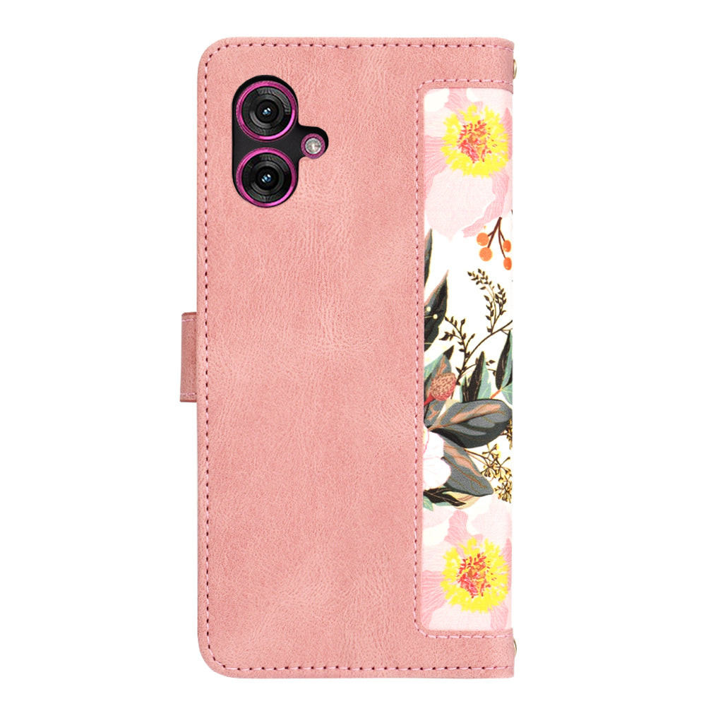 Custodia per Motorola Moto G55, Techsuit, FlipCraft, Rosa