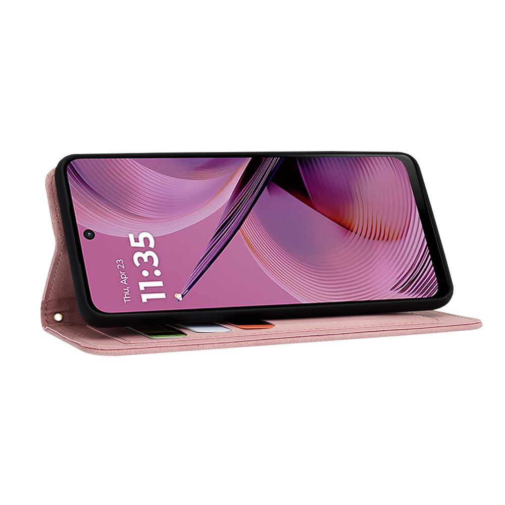 Custodia per Motorola Moto G55, Techsuit, FlipCraft, Rosa